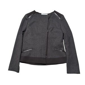Un Jour Ailleurs Women's French Fashion Asymmetric Zip Jacket Size 6 - 18.5 x 23